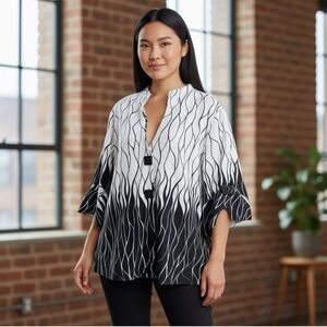 SEVEN KARAT Jacket Women’s Plus Size 3X White Black Textured 2-buttons USA